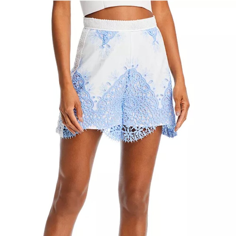 EVARAE‎ Layla Cotton Lace embroidered Shorts 10